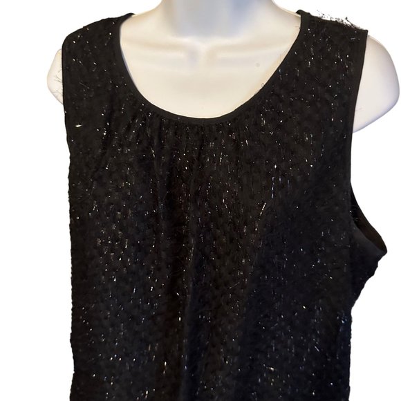 Melissa Paige black glitter tie bottom fuzzy top size L - Picture 5 of 9